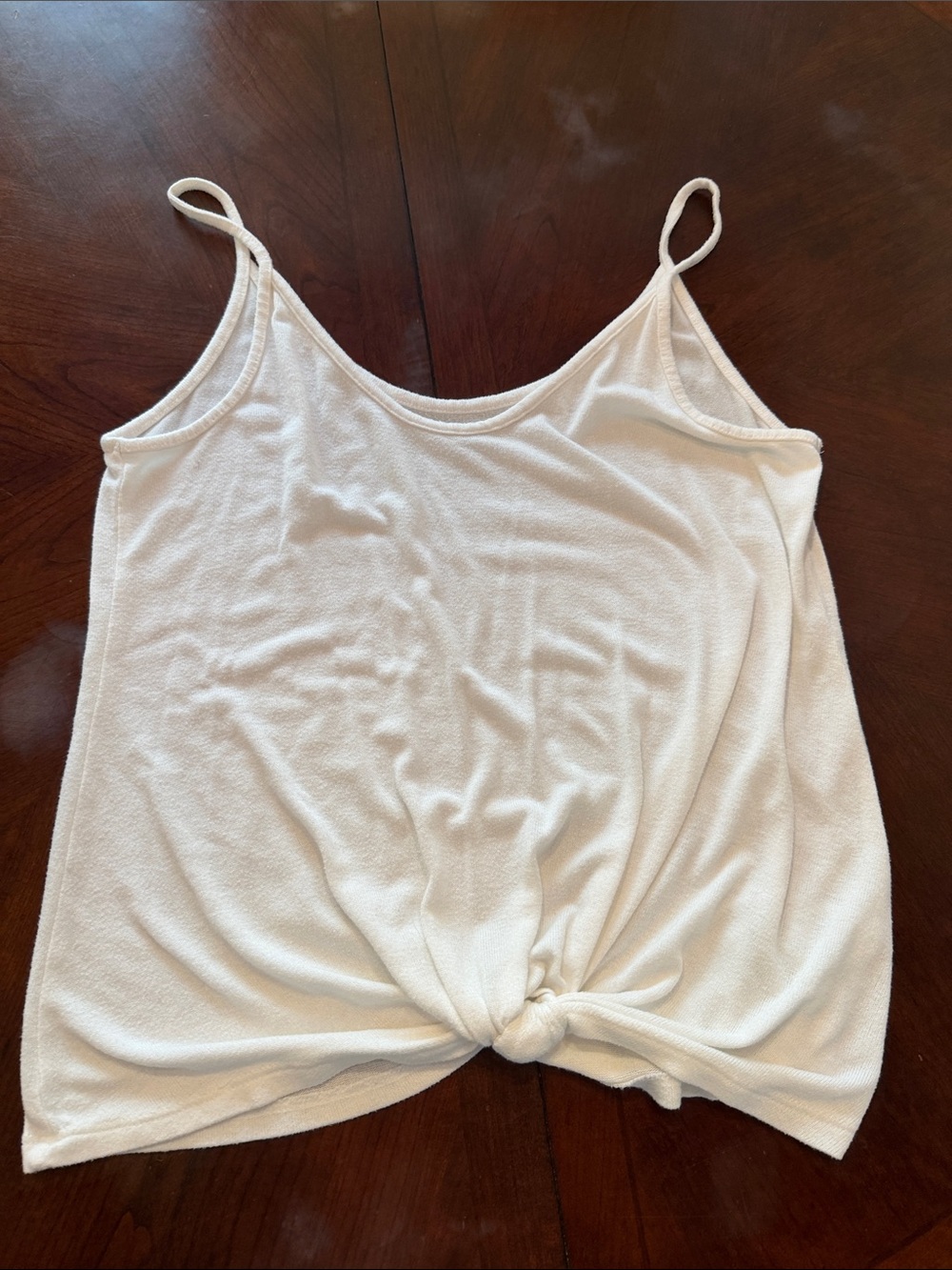 SO White Twist-Front Spaghetti Strap Tank